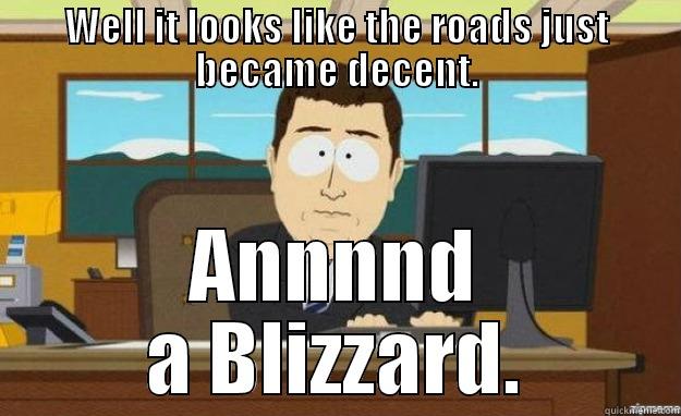 WELL IT LOOKS LIKE THE ROADS JUST BECAME DECENT. ANNNND A BLIZZARD. aaaand its gone