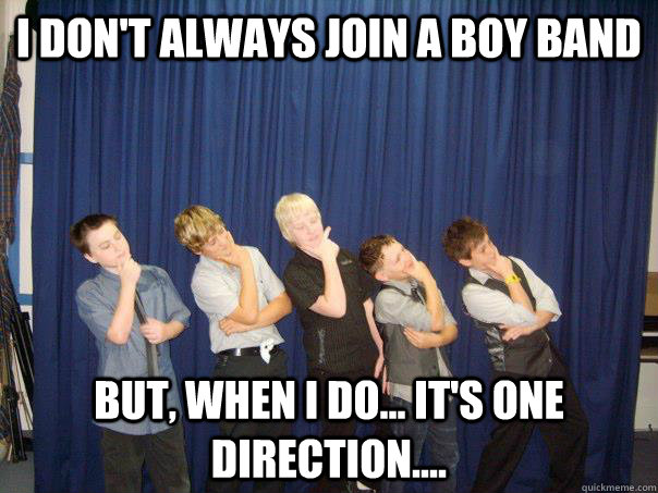 I don't always join a boy band But, when i do... It's One Direction.... - I don't always join a boy band But, when i do... It's One Direction....  Xenon1Dlover