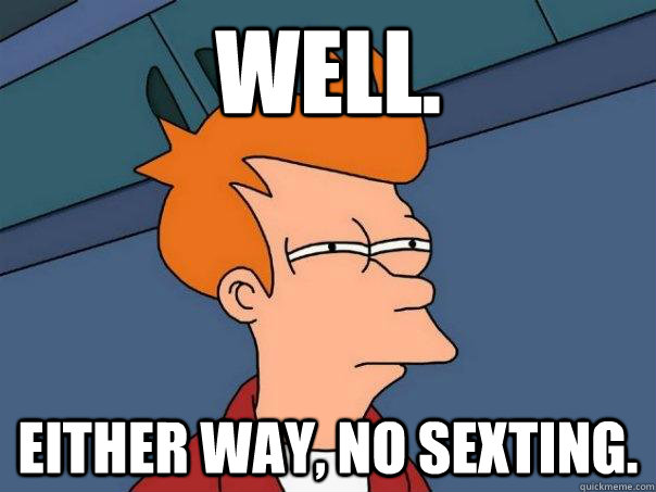 Well Either Way No Sexting Futurama Fry Quickmeme