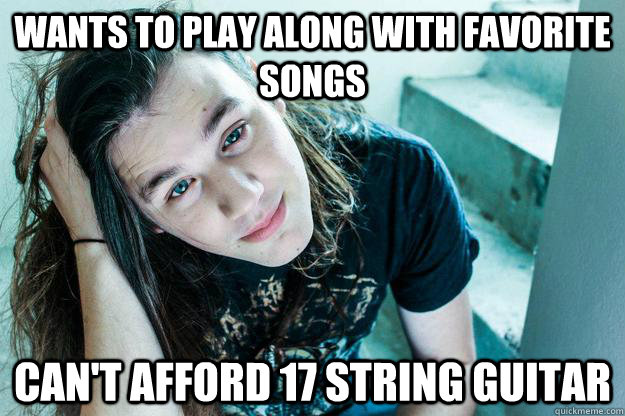 wants to play along with favorite songs can't afford 17 string guitar  Metal Hipster