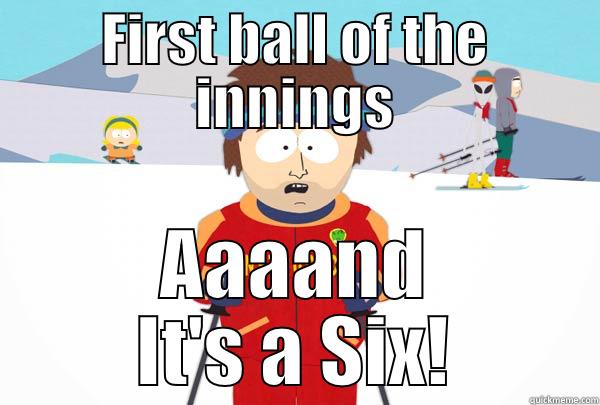 FIRST BALL OF THE INNINGS AAAAND IT'S A SIX! Super Cool Ski Instructor