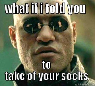 WHAT IF I TOLD YOU  TO TAKE OF YOUR SOCKS Matrix Morpheus