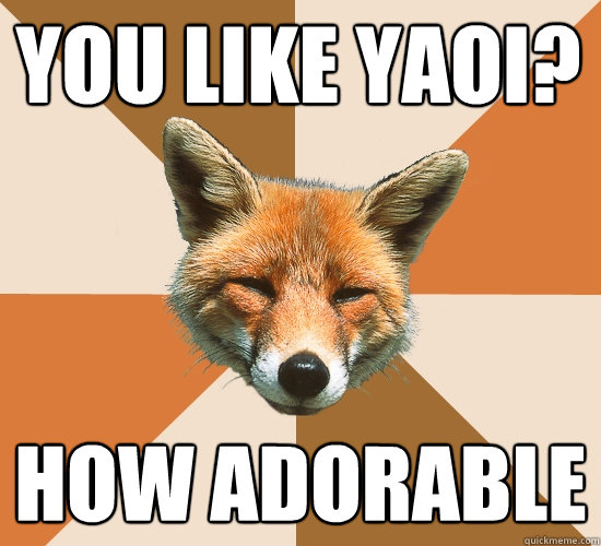 You like Yaoi? How adorable - You like Yaoi? How adorable  Condescending Fox