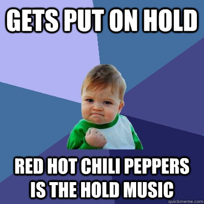 Gets put on hold Red Hot Chili Peppers is the hold music  Success Kid