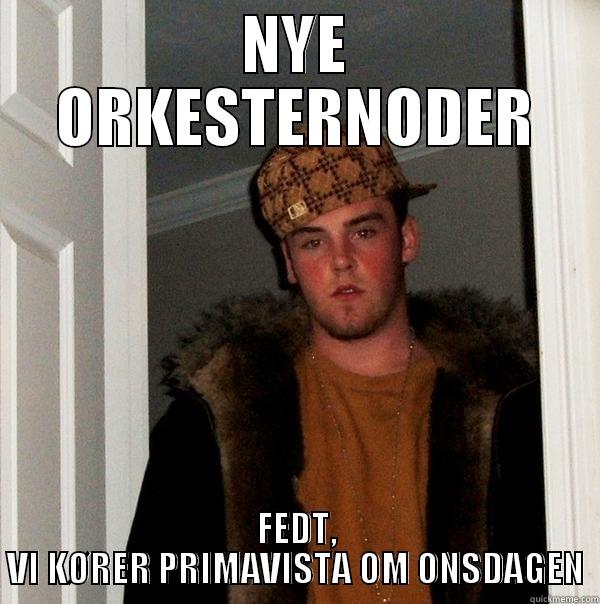 NYE ORKESTERNODER FEDT, VI KØRER PRIMAVISTA OM ONSDAGEN Scumbag Steve