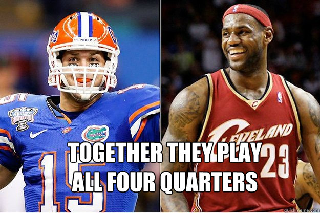 Together they play all four quarters  