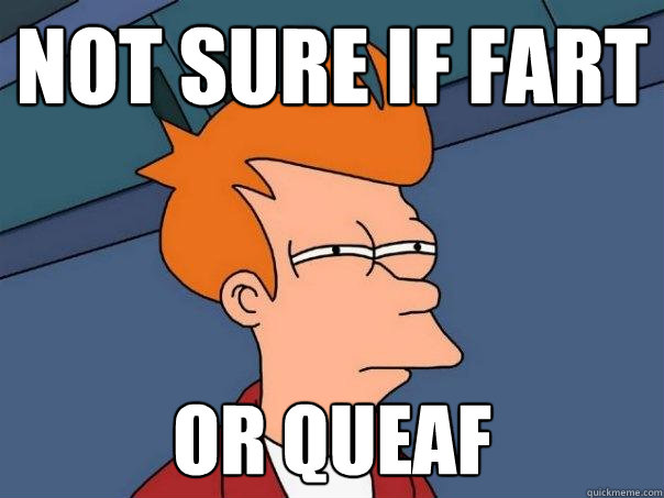 Not sure if fart Or queaf  Futurama Fry