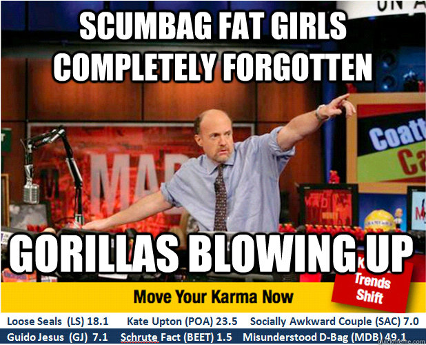 scumbag fat girls completely forgotten  gorillas blowing up  Jim Kramer with updated ticker