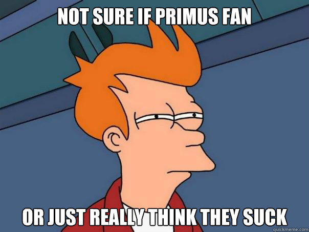 not sure if Primus fan or just really think they suck  Futurama Fry