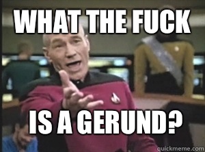 What the fuck is a gerund? - What the fuck is a gerund?  Annoyed Picard