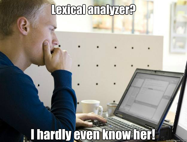 Lexical analyzer? I hardly even know her!  Programmer