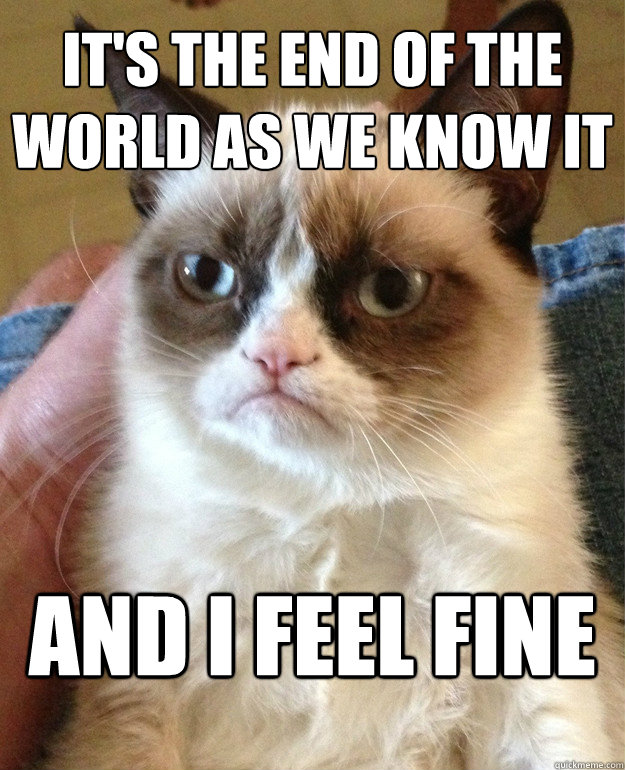 It's the end of the world as we know it and i feel fine - It's the end of the world as we know it and i feel fine  Grumpy Cat