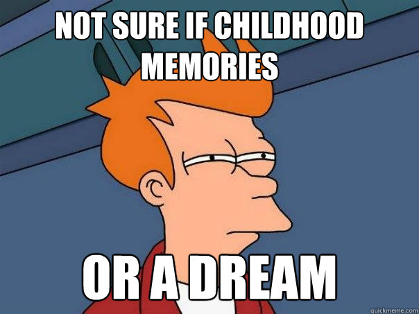 not sure if Childhood memories or a Dream  Futurama Fry