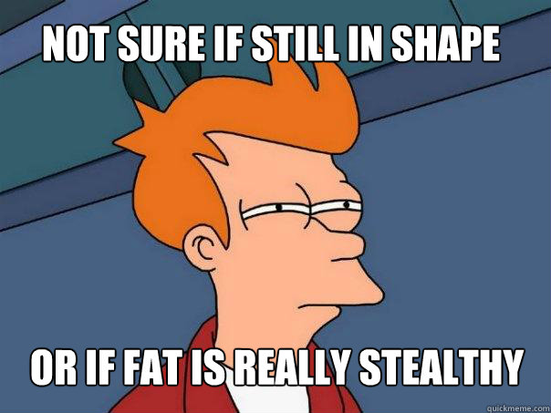 Not sure if still in shape or if fat is really stealthy  Futurama Fry