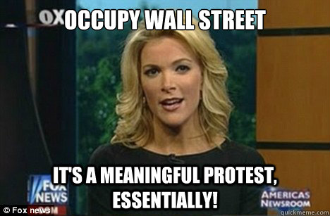 Occupy Wall Street It's a meaningful protest, essentially!  Megyn Kelly