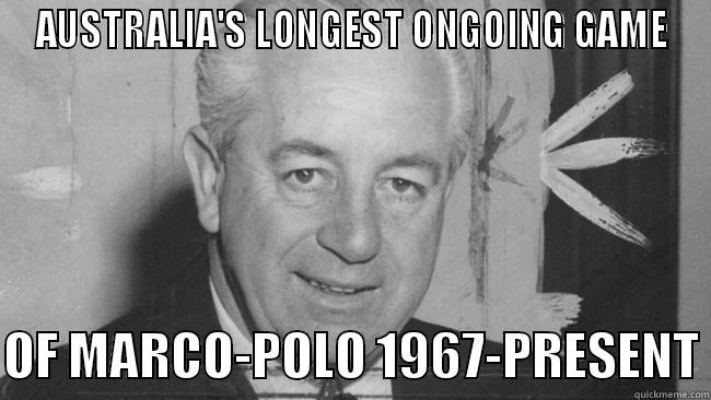 AUSTRALIA'S LONGEST ONGOING GAME  OF MARCO-POLO 1967-PRESENT Misc