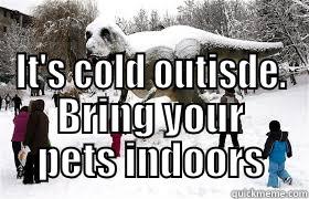  IT'S COLD OUTISDE. BRING YOUR PETS INDOORS Misc