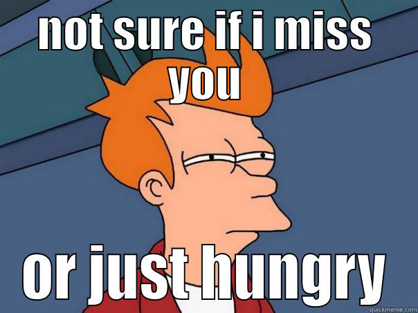 NOT SURE IF I MISS YOU OR JUST HUNGRY Futurama Fry