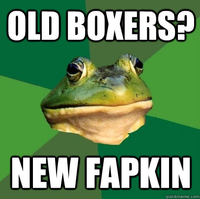 old boxers? new fapkin - old boxers? new fapkin  Foul Bachelor Frog