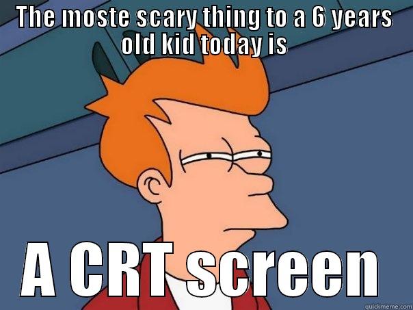 yolo kids - THE MOSTE SCARY THING TO A 6 YEARS OLD KID TODAY IS A CRT SCREEN Futurama Fry