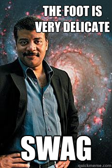 the foot is very delicate swag  Neil deGrasse Tyson