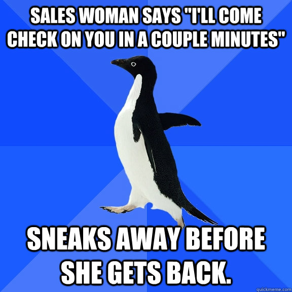 Sales woman says 