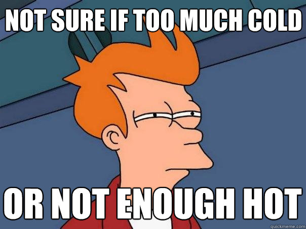 Not sure if too much cold or not enough hot - Not sure if too much cold or not enough hot  Futurama Fry