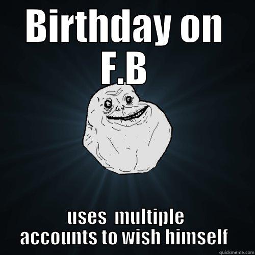 BIRTHDAY ON F.B USES  MULTIPLE ACCOUNTS TO WISH HIMSELF  Forever Alone