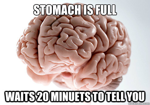 Stomach is full Waits 20 minuets to tell you   Scumbag Brain