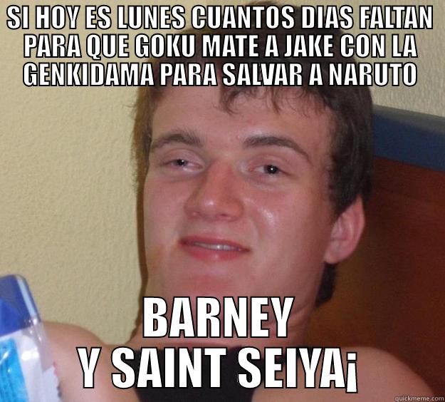 SI HOY ES LUNES CUANTOS DIAS FALTAN PARA QUE GOKU MATE A JAKE CON LA GENKIDAMA PARA SALVAR A NARUTO BARNEY Y SAINT SEIYA¡ 10 Guy