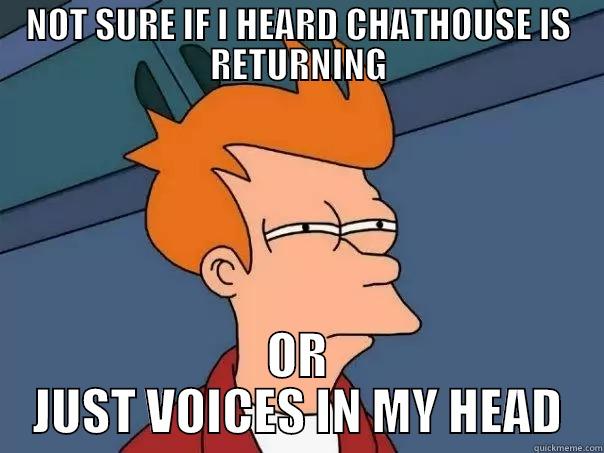 NOT SURE IF I HEARD CHATHOUSE IS RETURNING OR JUST VOICES IN MY HEAD Futurama Fry