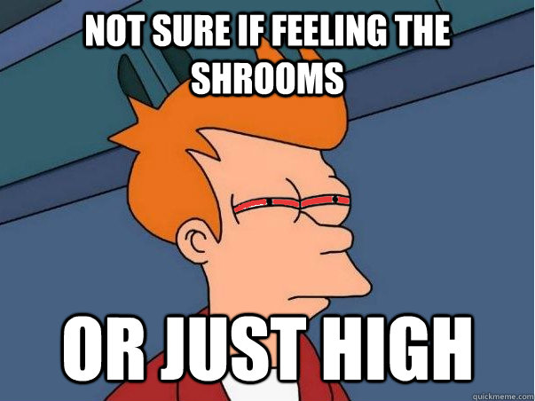 Not sure if feeling the shrooms Or just high  