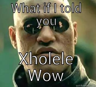 WHAT IF I TOLD YOU XHOLELE WOW Matrix Morpheus