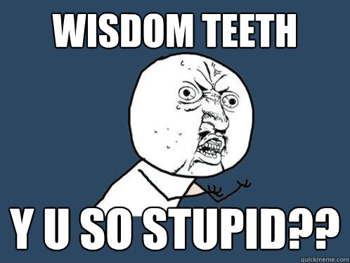 Wisdom teeth y u so stupid??   Y U No