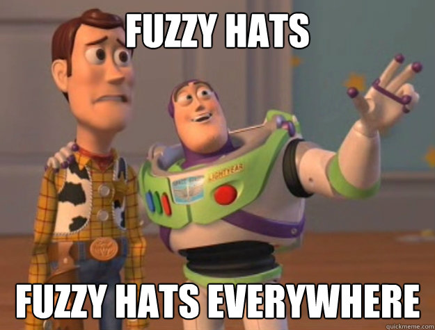 Fuzzy hats Fuzzy hats everywhere  Buzz Lightyear