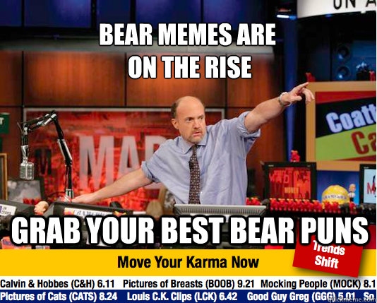 Bear memes are
 on the rise Grab your best bear puns  Mad Karma with Jim Cramer