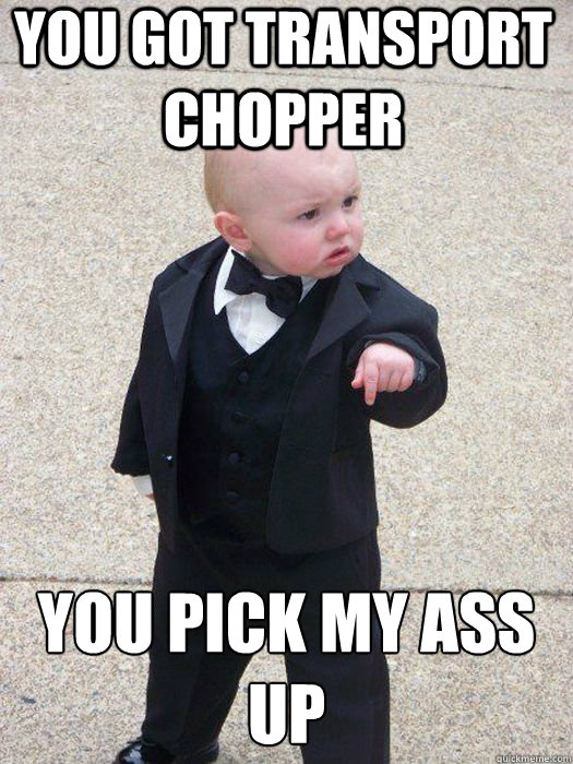 You got transport chopper you pick my ass up   Baby Godfather