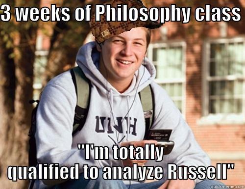 3 WEEKS OF PHILOSOPHY CLASS  