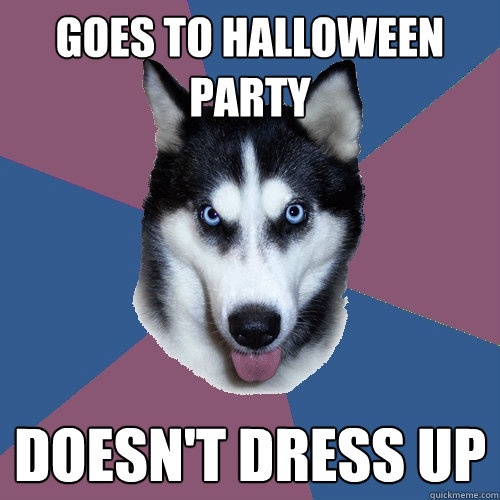 goes to halloween party doesn't dress up - goes to halloween party doesn't dress up  Creeper Canine