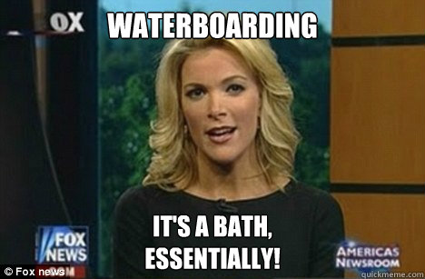 WATERBOARDING It's a Bath,
Essentially! - WATERBOARDING It's a Bath,
Essentially!  Megyn Kelly