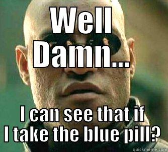 Well Damn... - WELL DAMN... I CAN SEE THAT IF I TAKE THE BLUE PILL? Matrix Morpheus