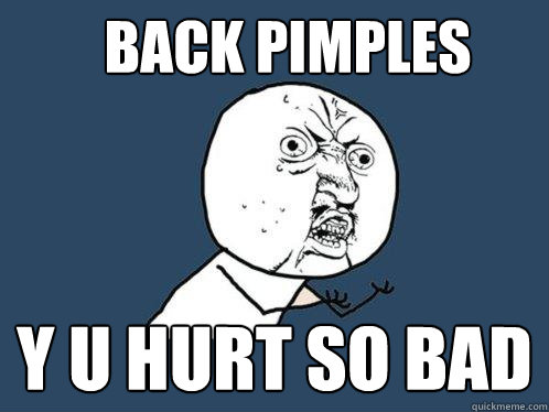 back pimples y u hurt so bad  Y U No