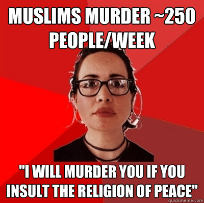 muslims murder ~250 people/week 