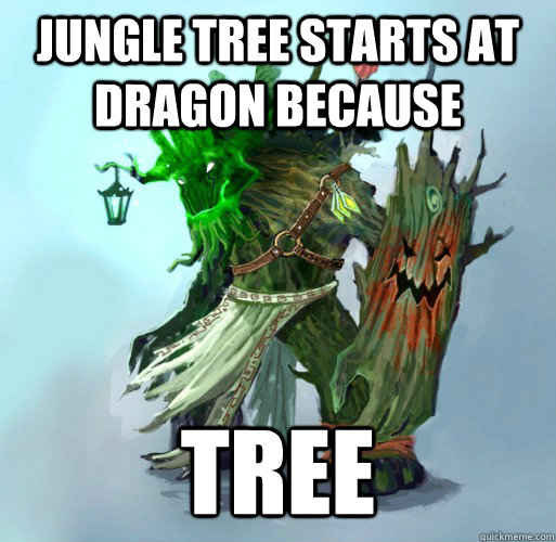 jungle Tree starts at dragon because tree  