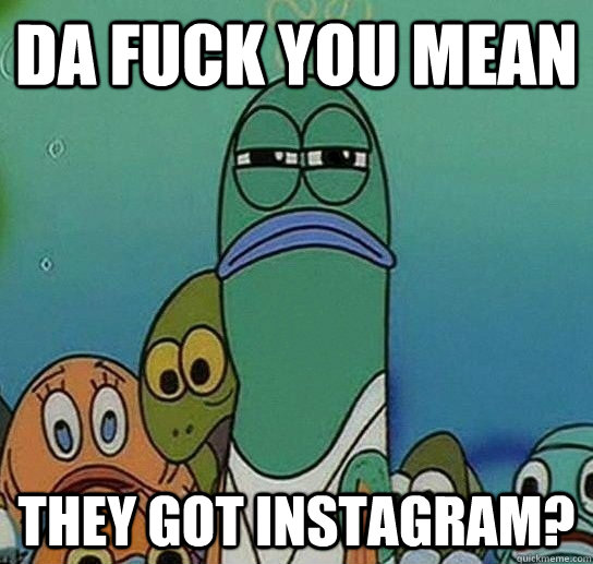 Da fuck you mean they got instagram? - Da fuck you mean they got instagram?  Serious fish SpongeBob