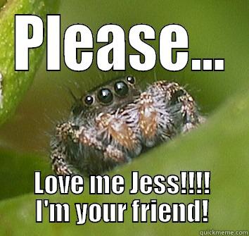 Love me, Jess - PLEASE... LOVE ME JESS!!!! I'M YOUR FRIEND! Misunderstood Spider