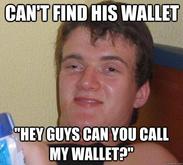 Can't find his wallet 