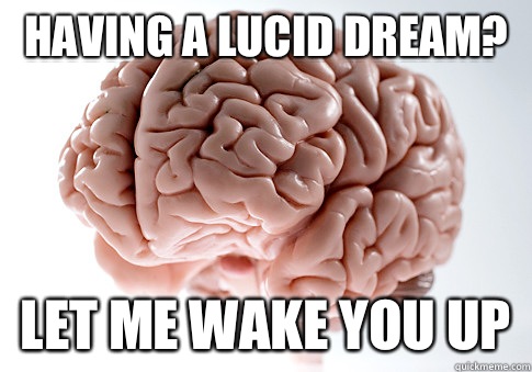 Having a lucid dream? Let me wake you up  Scumbag Brain