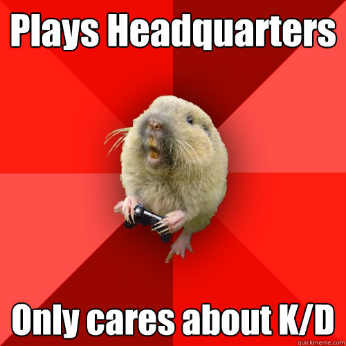 Plays Headquarters  Only cares about K/D  Gaming Gopher