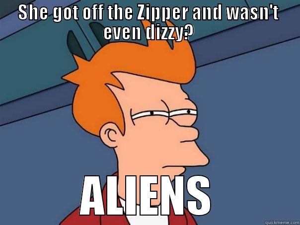 SHE GOT OFF THE ZIPPER AND WASN'T EVEN DIZZY? ALIENS Futurama Fry